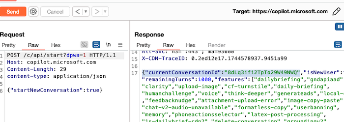 Copilot new conversation