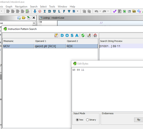 ghidra kernel search